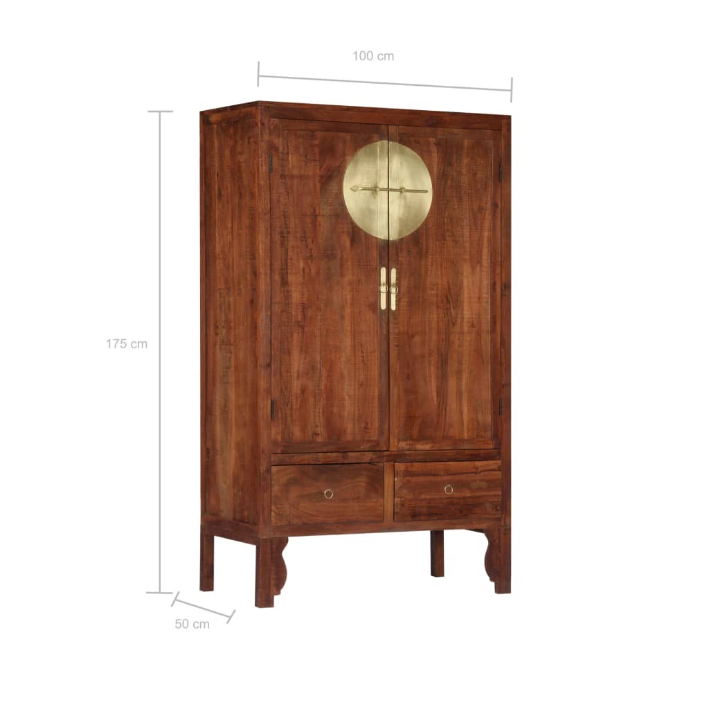 Wardrobe 100x50x175 cm Solid Acacia Wood